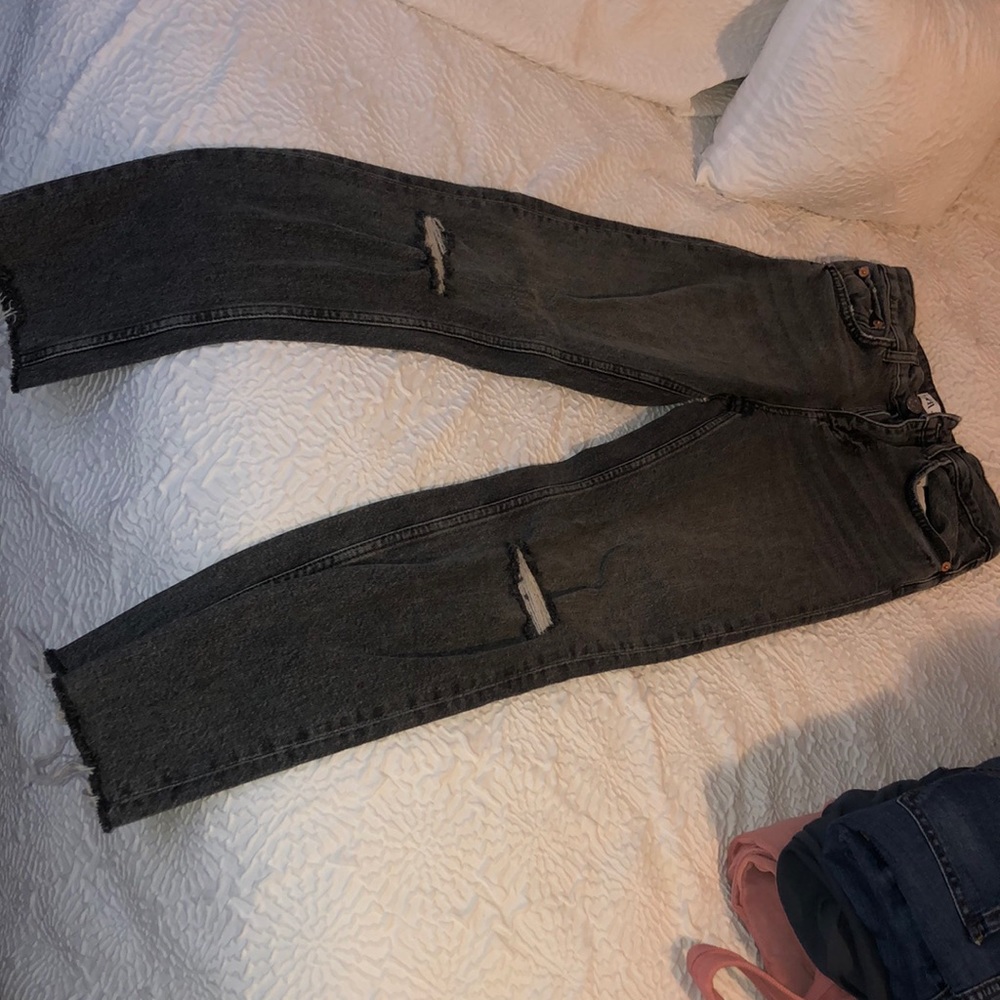 zara black denim jeans